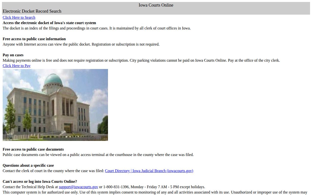 Polk County arrest disposition search on Iowa Courts Online